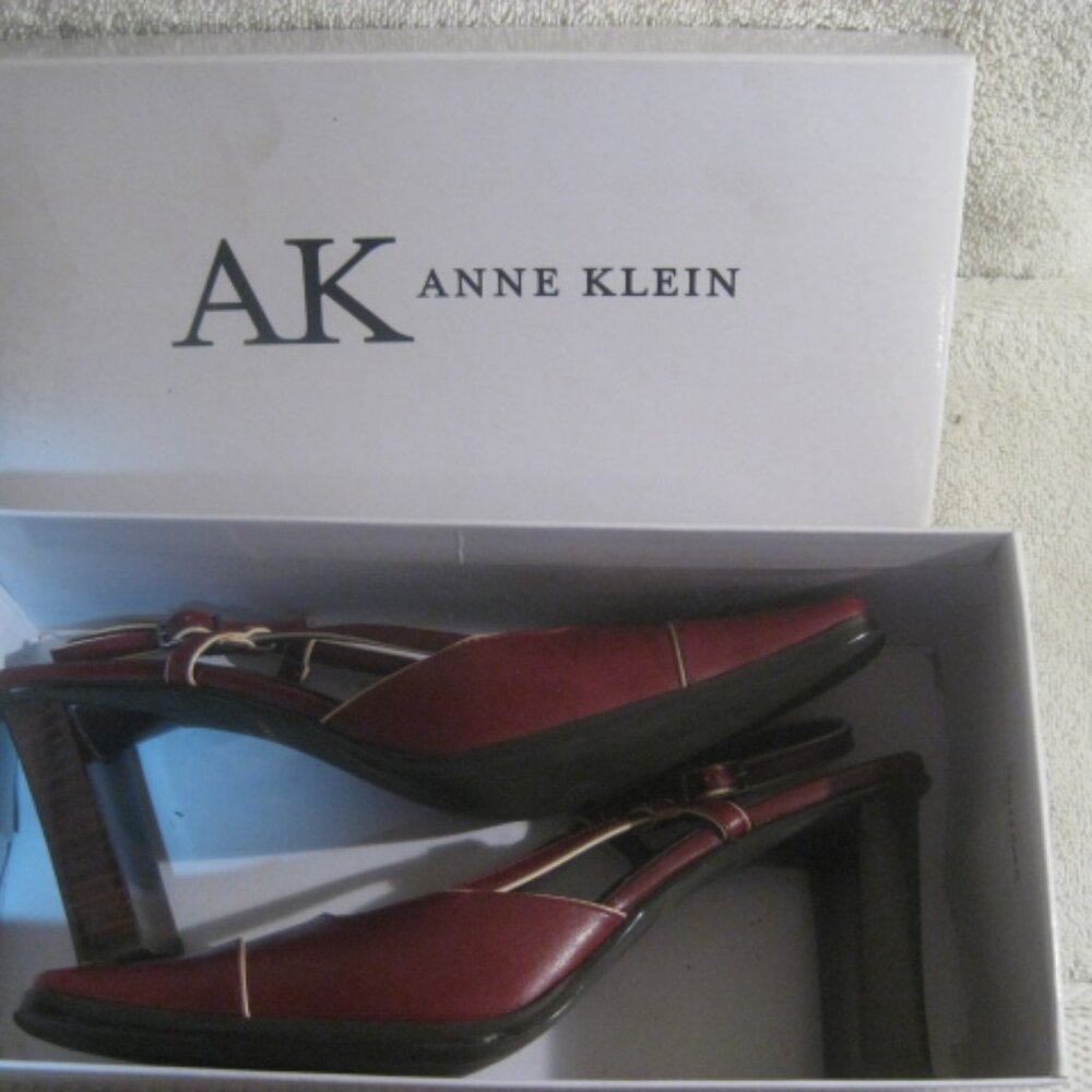 Anne Klien 2 slingback brown leather woman's shoes 6.5M